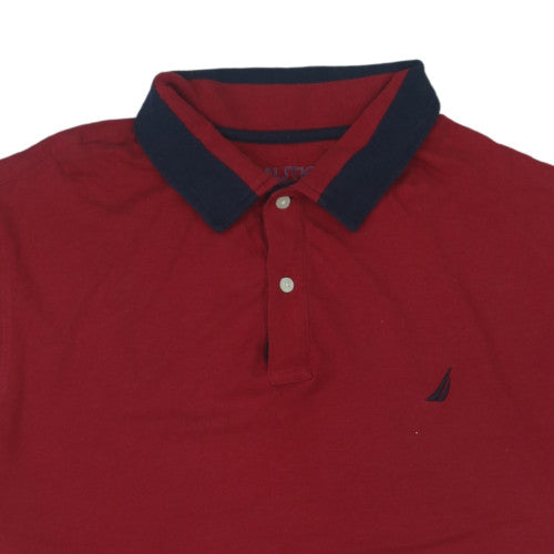 Nautica Men's Red XL NavTech Polo Shirt Short Sleeve Cotton Blend