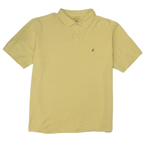 Nautica Men's Yellow 2XL Cotton Short Sleeve Polo Shirt Casual