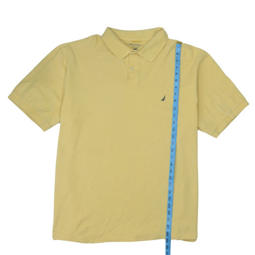 Nautica Men's Yellow 2XL Cotton Short Sleeve Polo Shirt Casual