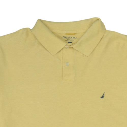 Nautica Men's Yellow 2XL Cotton Short Sleeve Polo Shirt Casual