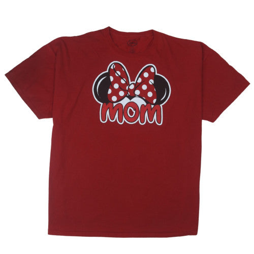 Disney Womens Red 2XL Minnie Mouse Mom T-Shirt Short Sleeve