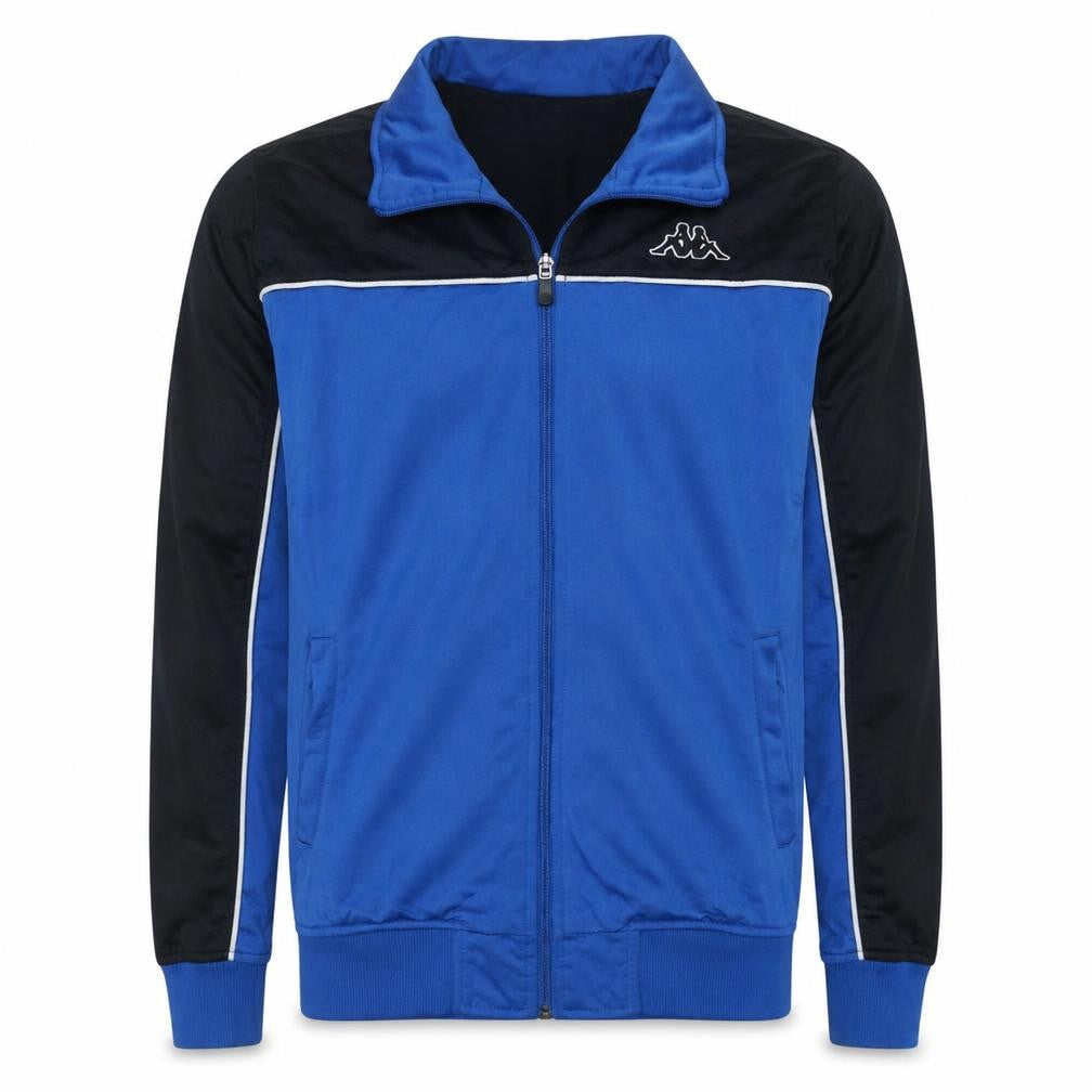 Front view of Kappa Men's Blue Full Zip Track Sweatshirt Jacket Medium