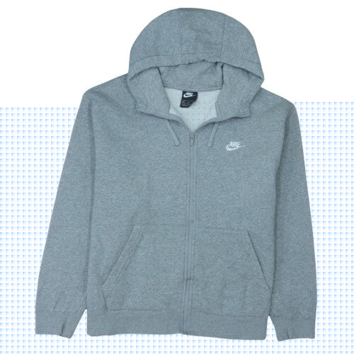 Nike Men's Grey 2XL Full Zip Fleece Hoodie Sweatshirt