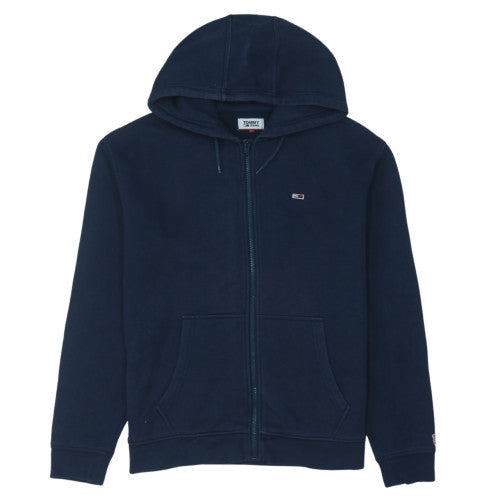 Tommy Jeans Men's Blue Full Zip Hoodie Size L Classic Logo