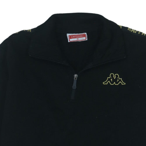 Kappa Womens Black 1/4 Zip Sweatshirt Medium Logo Sports Pullover