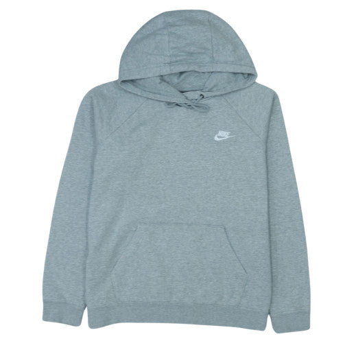 Nike Womens Grey Hoodie L Pullover Cotton Blend Drawstring Hooded Sweatshirt