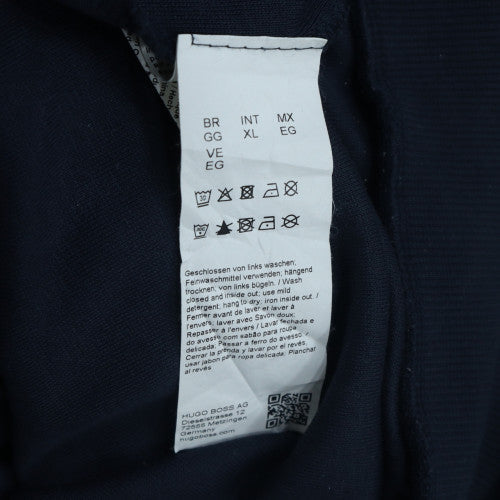 Hugo Boss Men's Blue Full Zip Hoodie XL Logo Cotton Blend