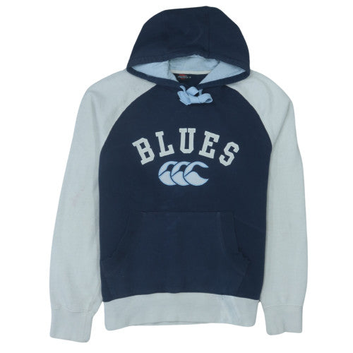 Canterbury Men's Blue Pullover Rugby Hoodie Size L Cotton Blend