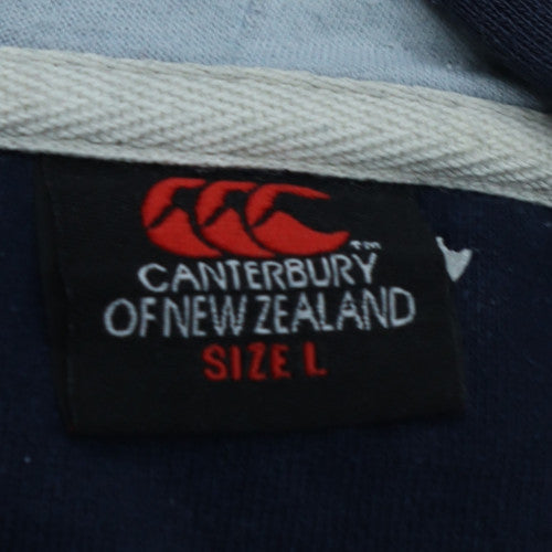 Canterbury Men's Blue Pullover Rugby Hoodie Size L Cotton Blend
