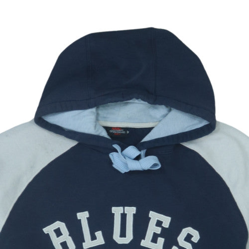 Canterbury Men's Blue Pullover Rugby Hoodie Size L Cotton Blend