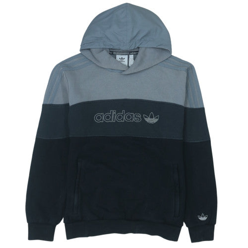 Adidas Men's Grey Pullover Hoodie Medium Regular Fit Logo Fleece