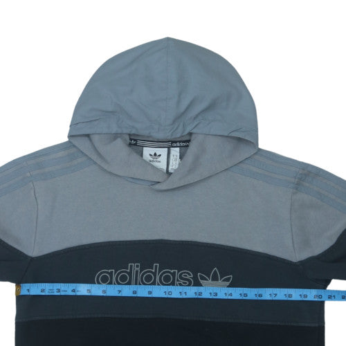 Adidas Men's Grey Pullover Hoodie Medium Regular Fit Logo Fleece