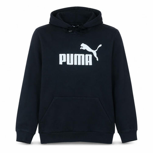 Front view of Puma Men's Black Pullover Hoodie M Fleece Graphic Sportswear