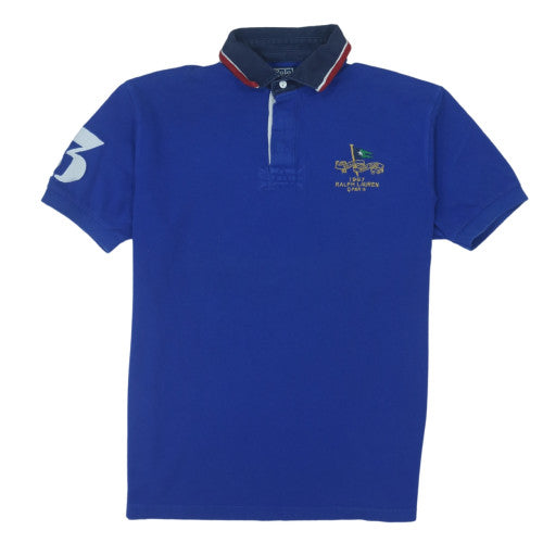 Polo Ralph Lauren Men's Blue Embroidered Classic Fit Polo Shirt L