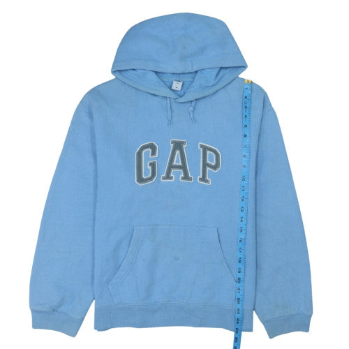 GAP Men's Blue Pullover Hoodie M Logo Fleece Cotton Blend