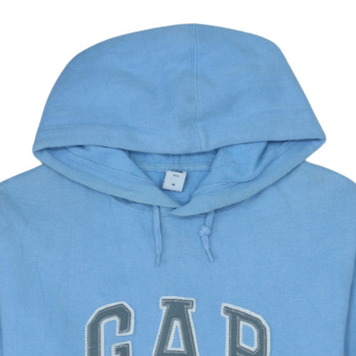 GAP Men's Blue Pullover Hoodie M Logo Fleece Cotton Blend