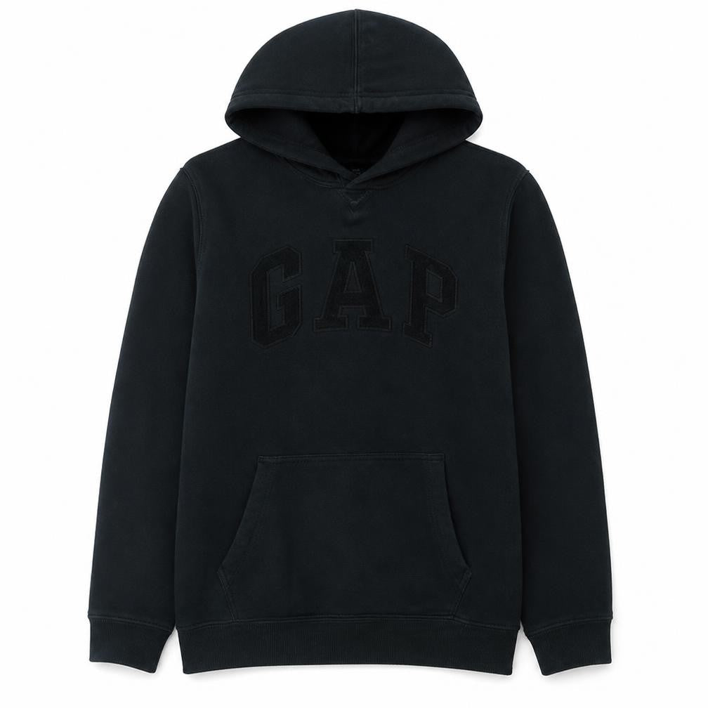 Gap Men's Black Pullover Hoodie Size L Fleece Logo Sweatshirt
