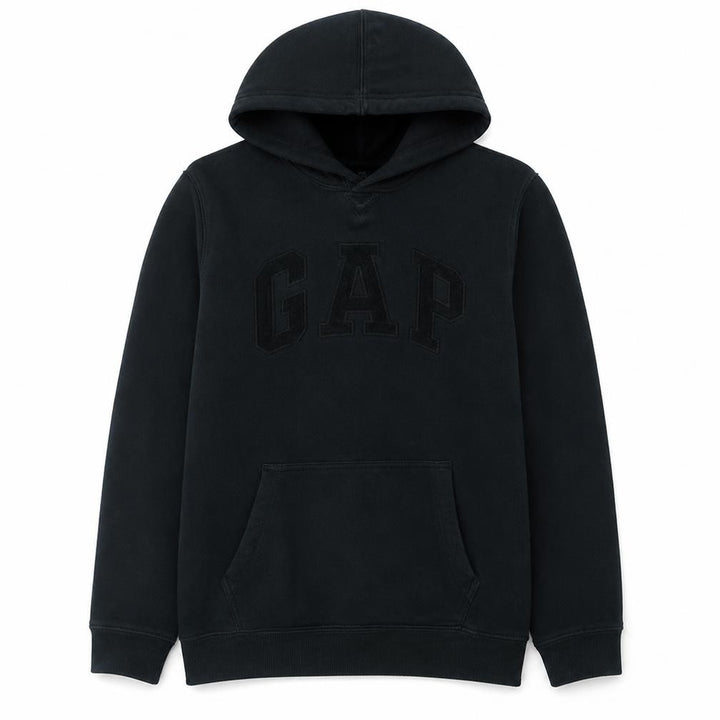 Gap Men's Black Pullover Hoodie Size L Fleece Logo Sweatshirt