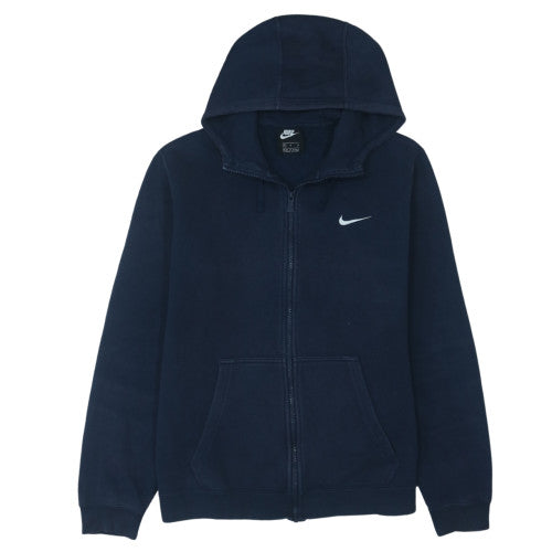 Nike Men's Navy Blue Full Zip Hoodie M Fleece Cotton Blend