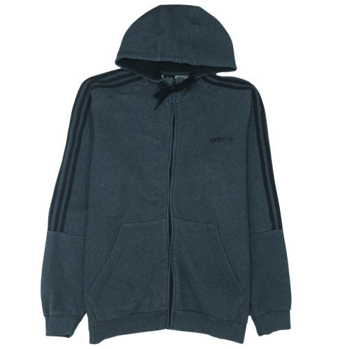 Adidas Men’s Black XL Full Zip Hoodie Fleece Athletic Sweatshirt