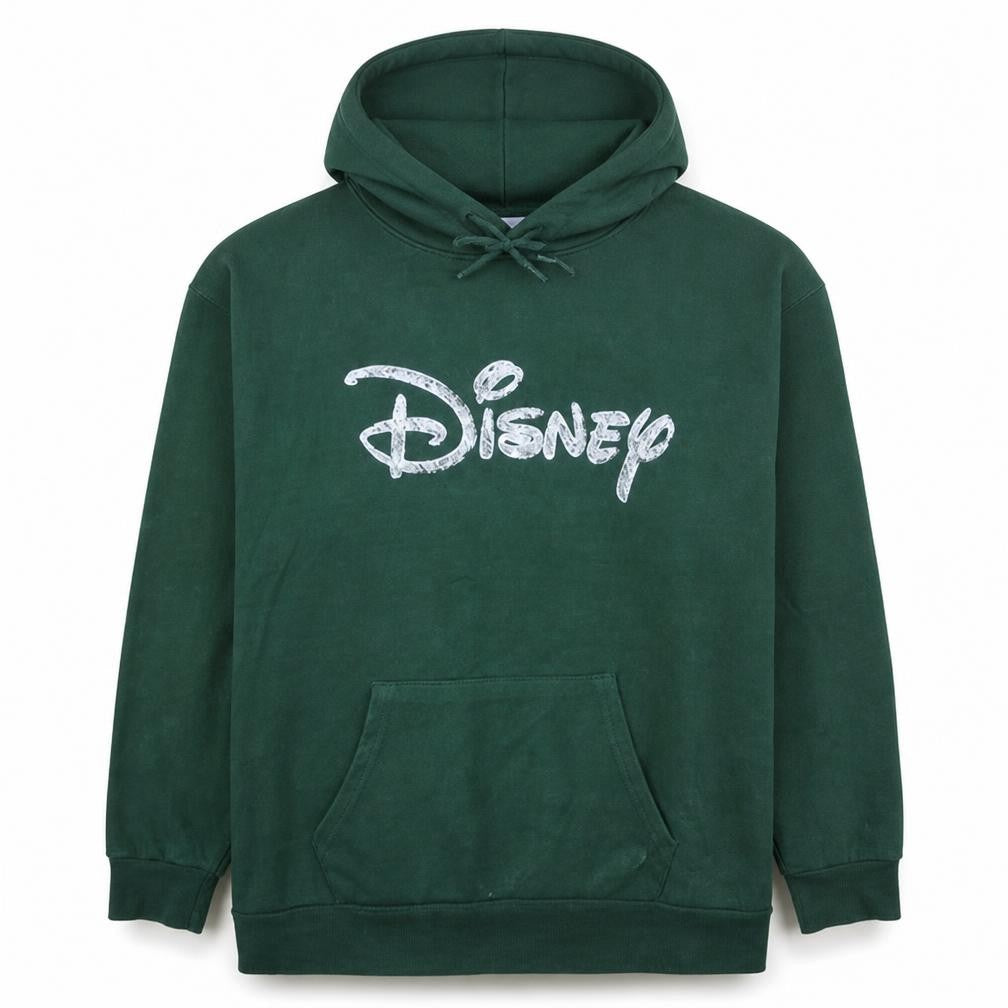 Front view of Disney Women XL Green Pullover Hoodie by Primark Cares