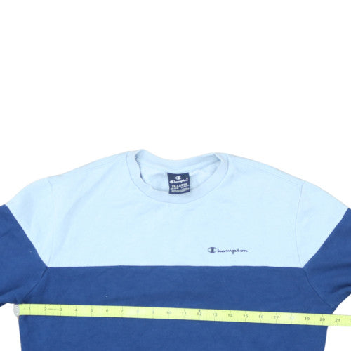 Champion Boys Blue 2XL Colourblock Crew Neck Sweatshirt