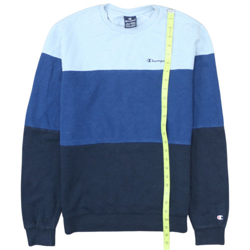 Champion Boys Blue 2XL Colourblock Crew Neck Sweatshirt
