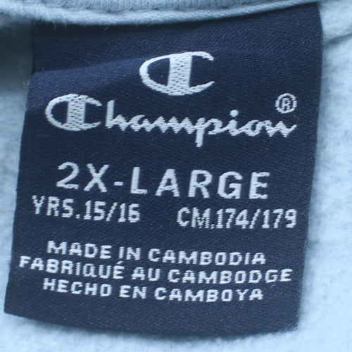 Champion Boys Blue 2XL Colourblock Crew Neck Sweatshirt