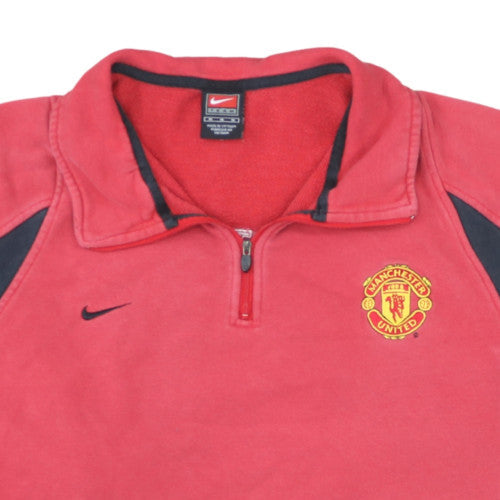 Nike Men’s Red Manchester United 1/2 Zip Sweatshirt M