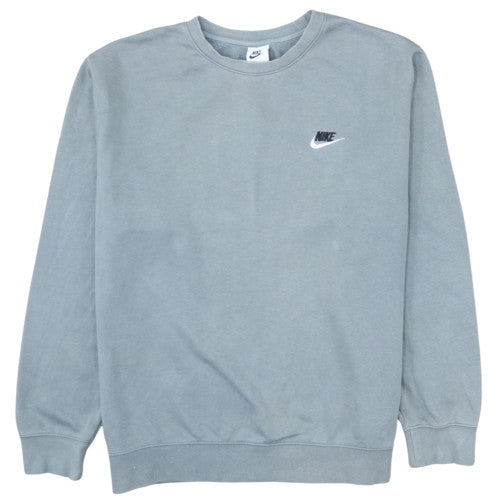 Nike Men's Grey Crew Neck Logo Sweatshirt Size L