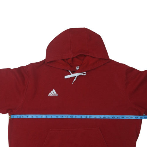 Adidas Men's Red 2XL Pullover Hoodie with Logo and Pocket