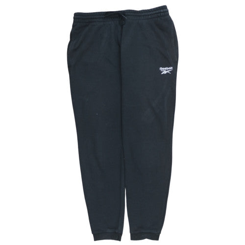Reebok Men's Black Jogger Sweatpants L Fleece Elastic Waist Activewear