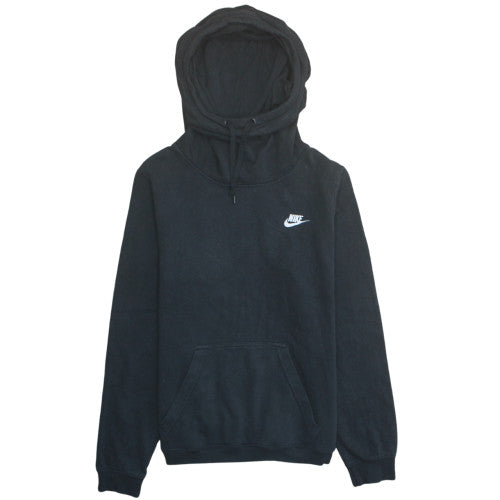 Nike Women Black Pullover Hoodie Size L Cotton Blend Kangaroo Pocket