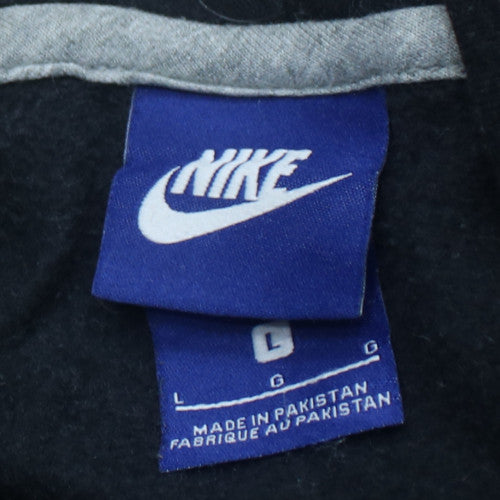 Nike Women Black Pullover Hoodie Size L Cotton Blend Kangaroo Pocket