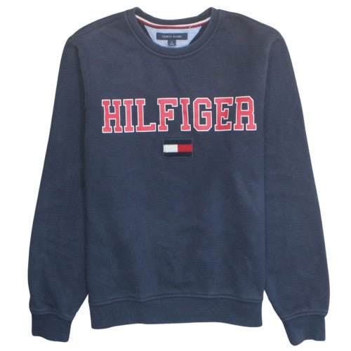 Tommy Hilfiger Men's Blue Logo Embroidered Pullover Sweatshirt Size M