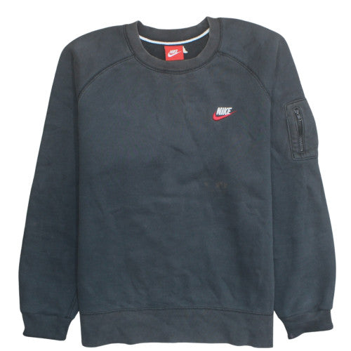 Nike Mens Black M Crew Neck Pullover Sweatshirt Sports Fleece