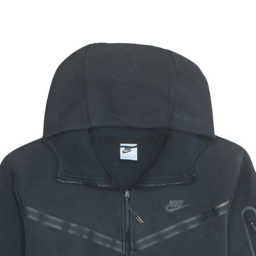 Nike Women Black Full Zip Hoodie Size L with Hood and Pockets