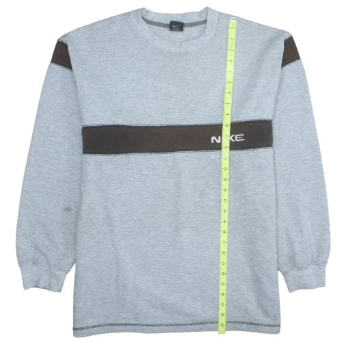 Nike Men's Grey XL Pullover Crew Neck Sweatshirt Embroidered Logo