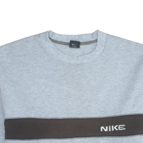 Nike Men's Grey XL Pullover Crew Neck Sweatshirt Embroidered Logo