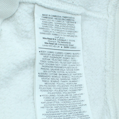 Nike Women White Pullover Hoodie Size S Cotton Blend Fleece