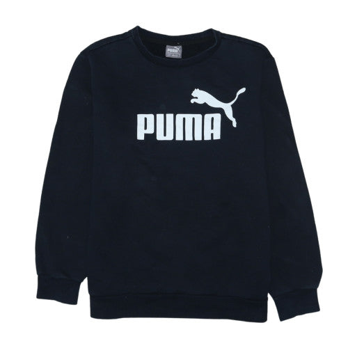 Puma Mens Black Crew Neck Sweatshirt M Classic Logo Pullover