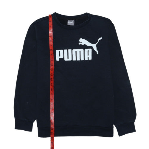Puma Mens Black Crew Neck Sweatshirt M Classic Logo Pullover