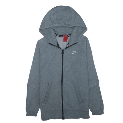 Nike Men's Grey Full Zip Hoodie M Regular Fit Fleece Sweatshirt