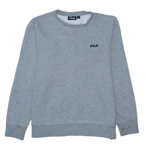 FILA Mens Grey Crew Neck Sweatshirt M Logo Pullover Sportswear