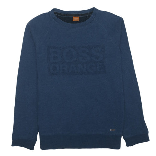 Hugo Boss Mens Blue Logo Crew Neck Pullover Sweatshirt M