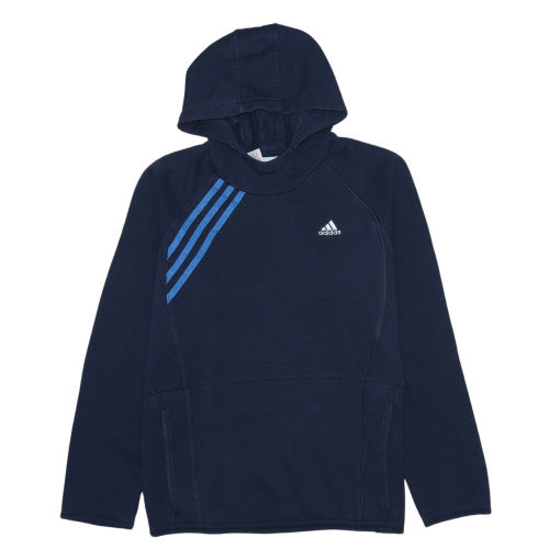 Adidas Teens Blue Pullover Hoodie Long Sleeve Sports Fleece 14