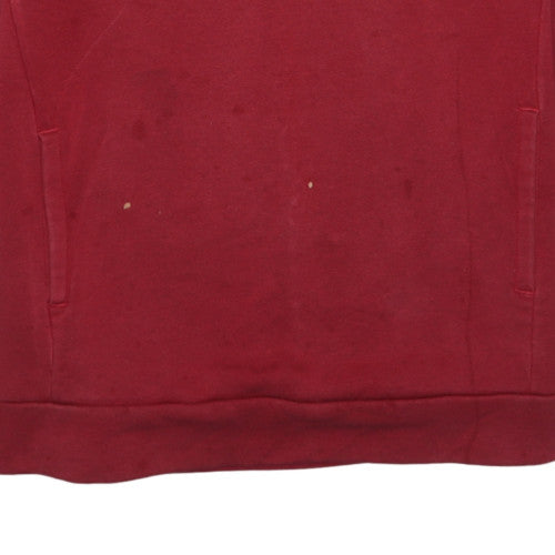 Adidas Men's Red Pullover Hoodie S Regular Fit Fleece Logo Sportswear
