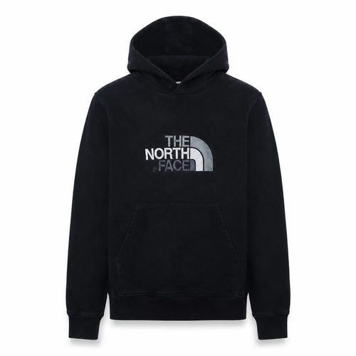 The North Face Mens Black Pullover Hoodie Size L Fleece Logo Sweatshirt