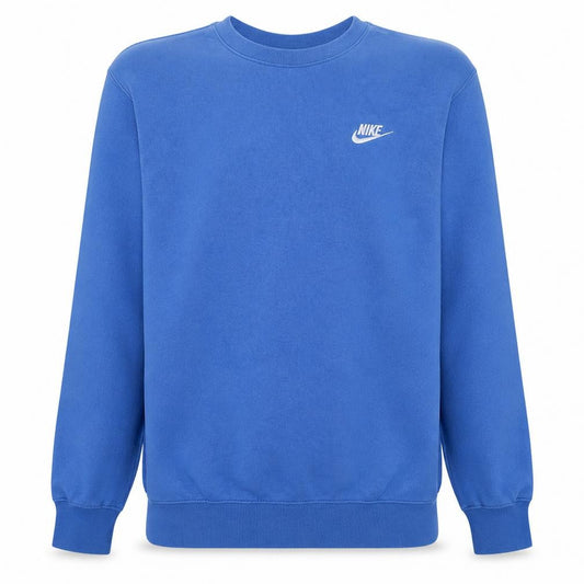 Front view of Nike Men's Blue XS Pullover Crew Neck Fleece Sweatshirt