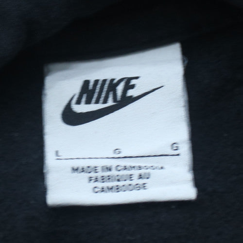Nike Men's Black Pullover Hoodie L Logo Fleece Sweatshirt